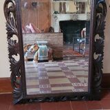 Mirror with pediment, carved wood