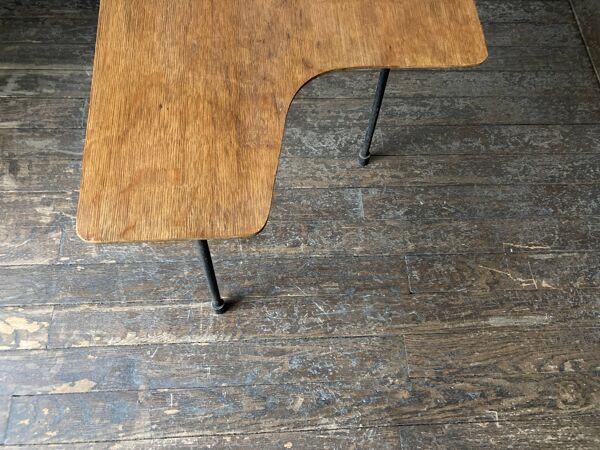 Bout de canapé de fauteuil chevet plywood art populaire 1960