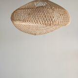 Small rattan lampshade in the shape of a braided hat