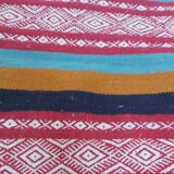 Traditional ethnic carpet multicolored in pure wool 110x60cm
