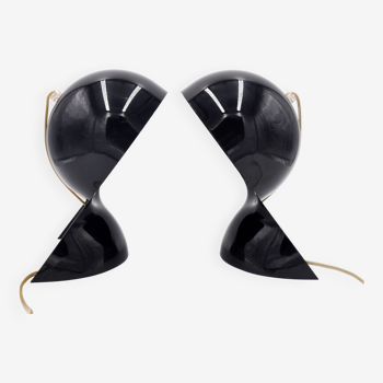 Set of 2 black Artemide Dalù lamps (Vico Magistretti)