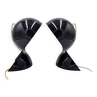 Set of 2 black Artemide Dalù lamps (Vico Magistretti)