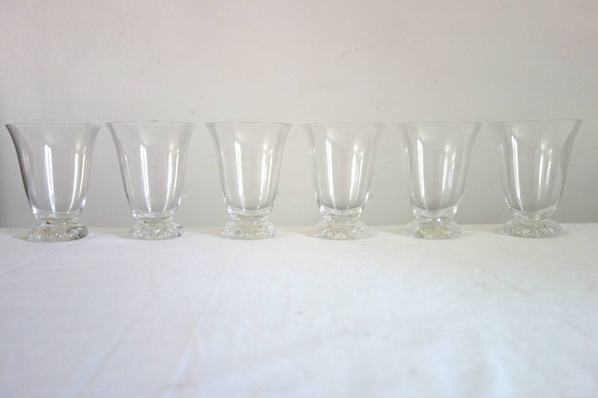 6 verres à eau Daum modèle Kim milieu XXème