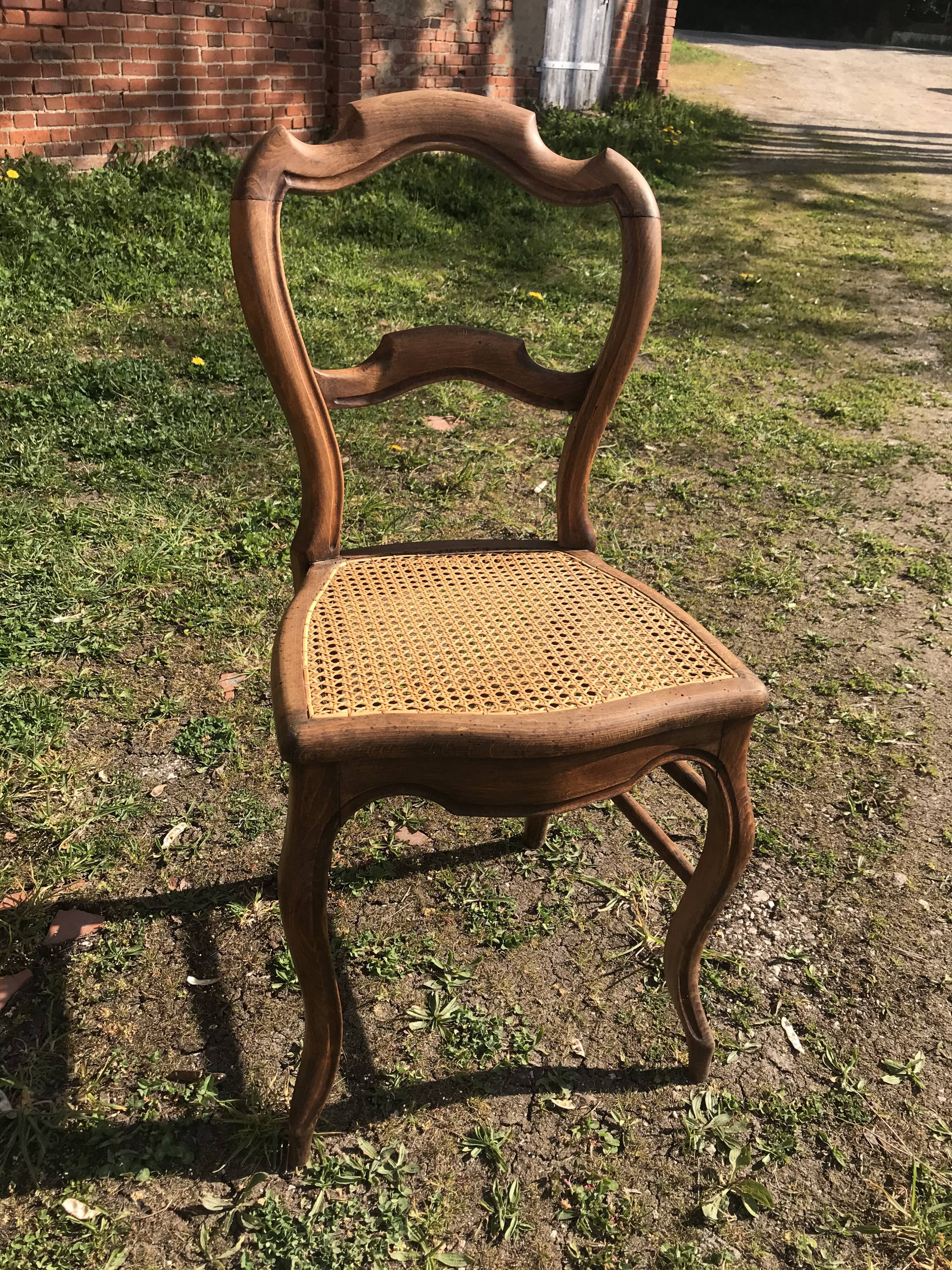 Suite of 8 Louis Philippe canne chairs