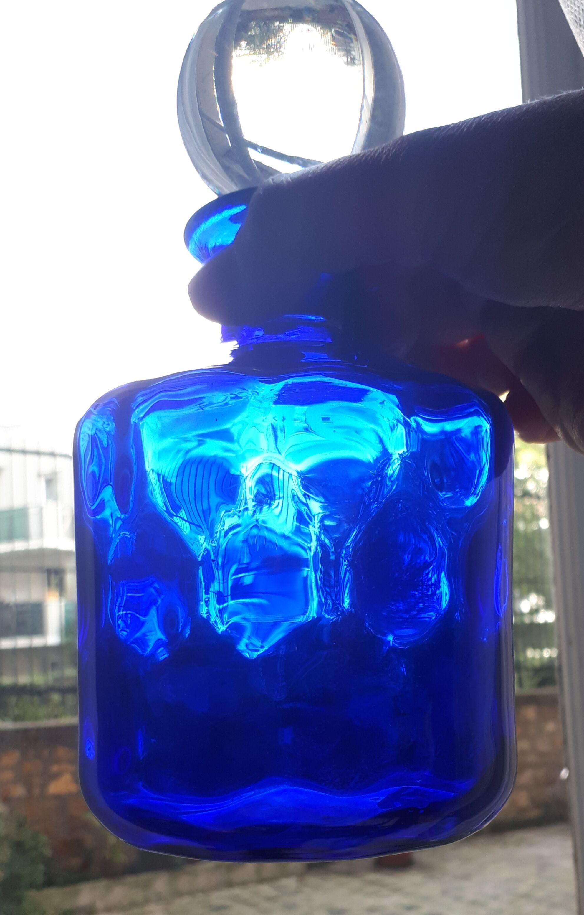 Blue decorative bottle bottle