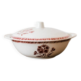 Burgundy floral soup tureen "Cedar"