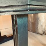 Art Deco dining table with raw wood top