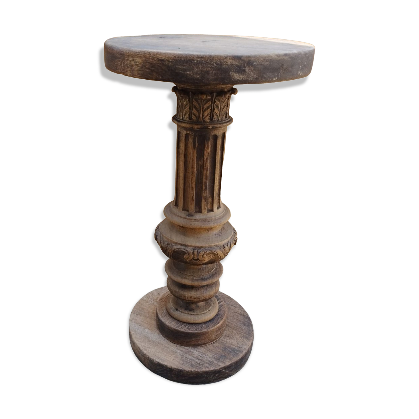 Wooden column, statuary door, antique