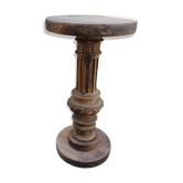 Colonne bois, porte statuaire, antique