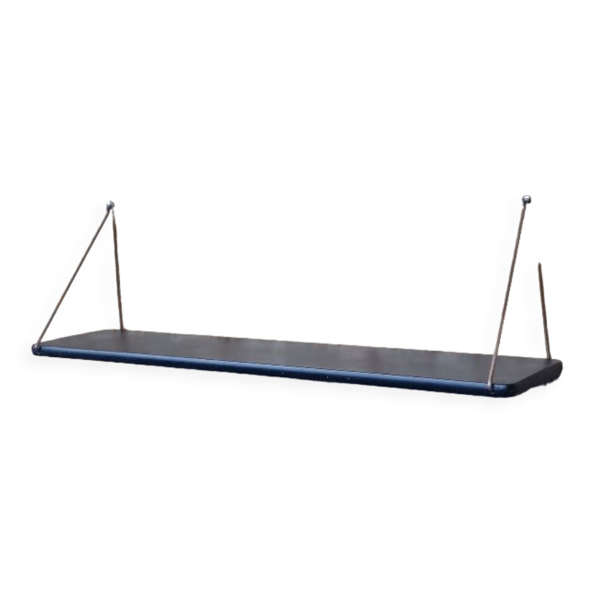 Scandinavian brass and teak shelf