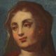 Ancient painting with a religious subject, oil on canvas, 17th century.