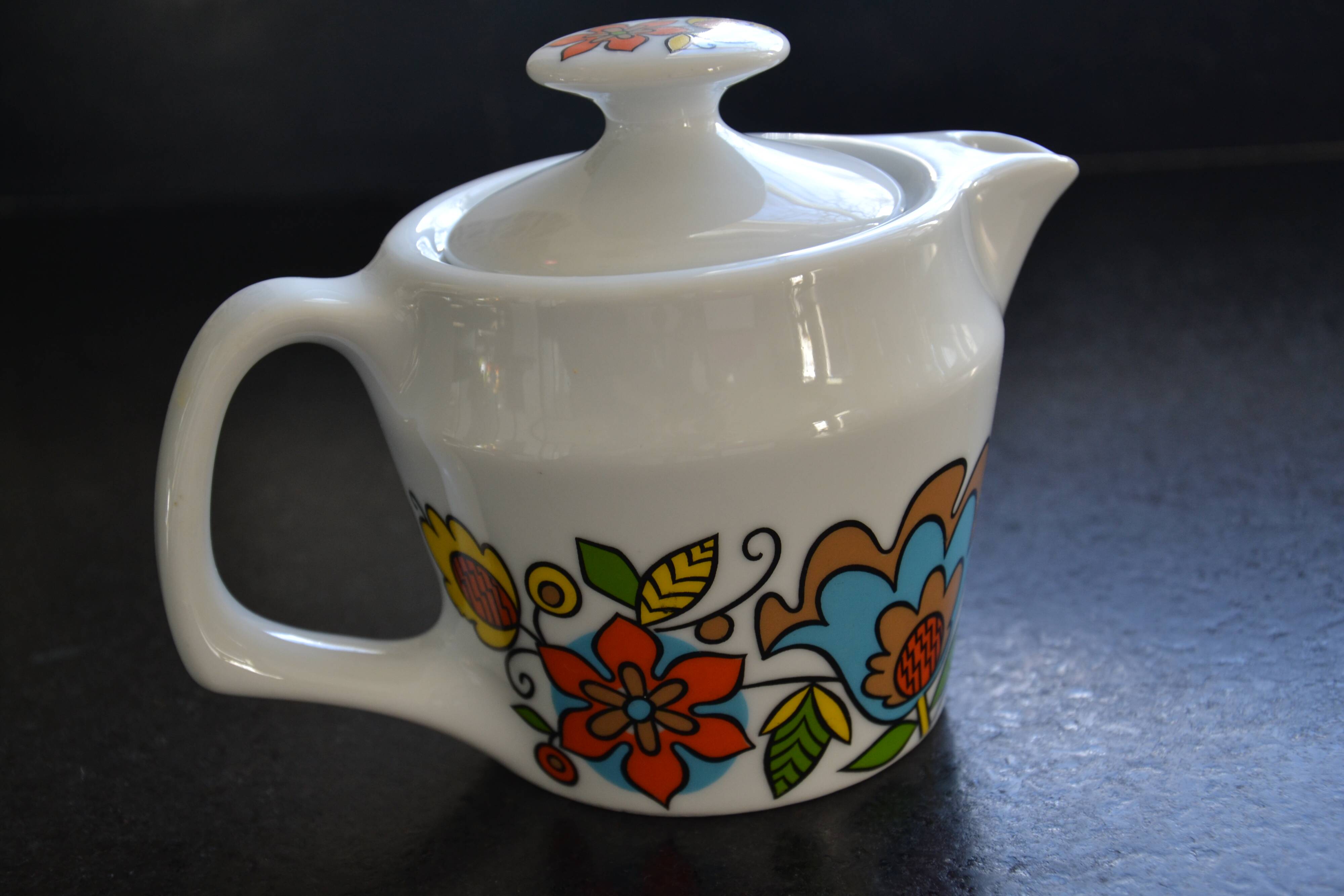 Vintage seventies colorful teapot