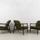Chaises longues vintage par Edmund Homa, Pologne, années 1960, ensemble de 3