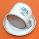 Chocolate Cup / Saucer White glazed terracotta Flower basket decor