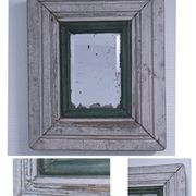 Miroir biseauté bois patiné début xxème