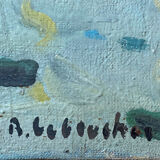 HST painting "Port of Cherbourg" Marine Normandy / Brittany by Robert Leboucher