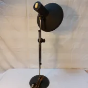 Vintage adjustable desk lamp in black metal and chrome, 1950s-70s.