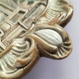 Polychrome slip wall plaque signed WS&S Rouen