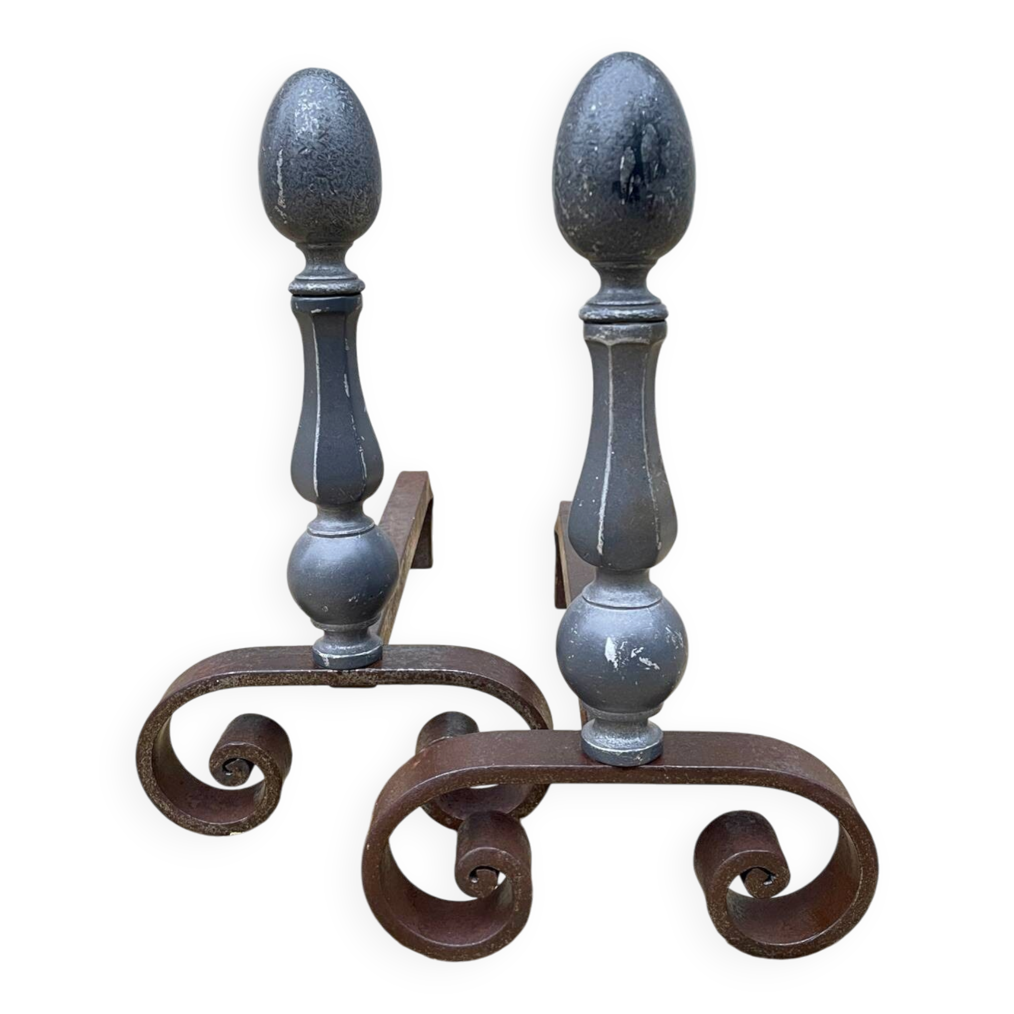 Paire de CHENETS Géométriques VINTAGE