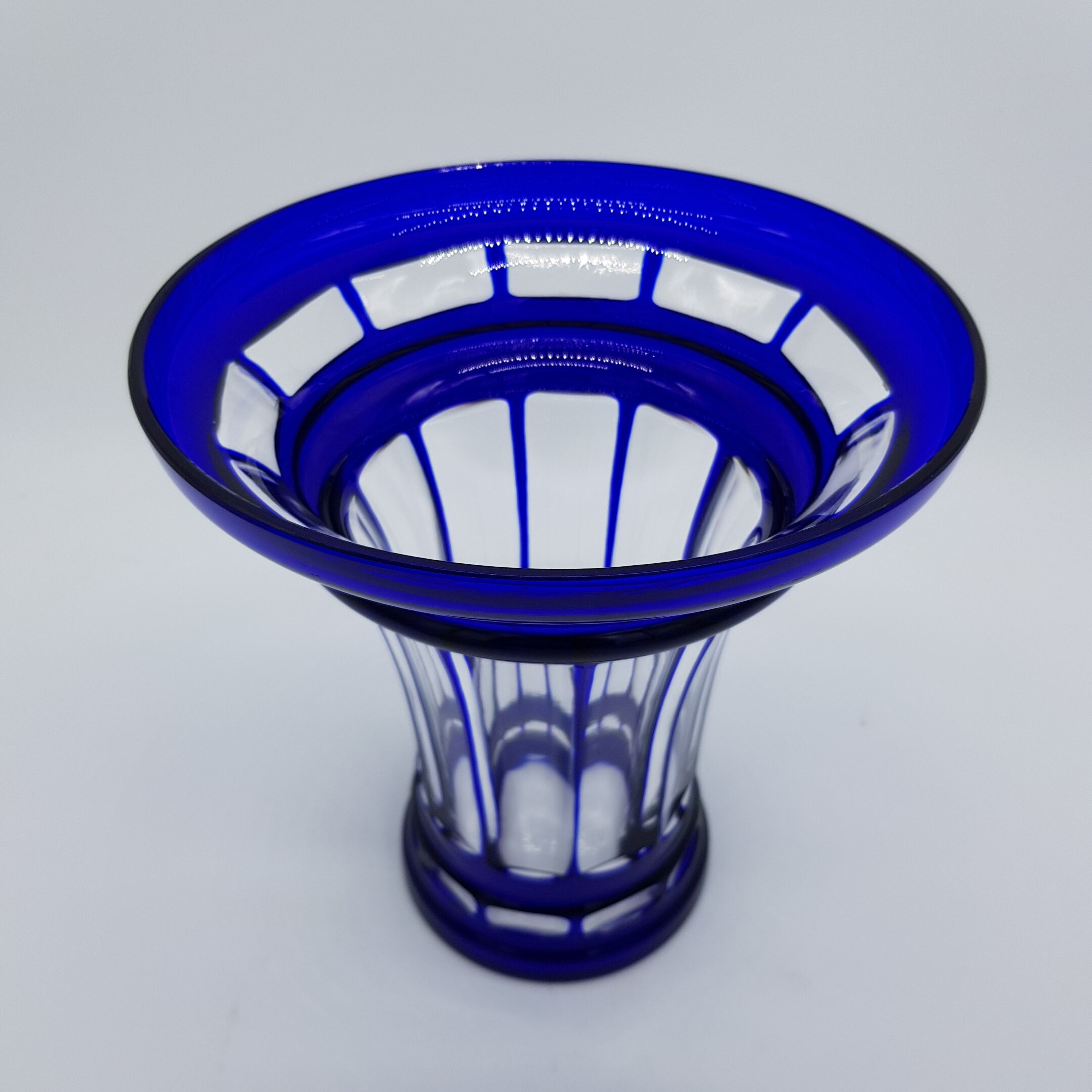 Cobalt blue cut crystal vase