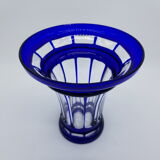 Cobalt blue cut crystal vase
