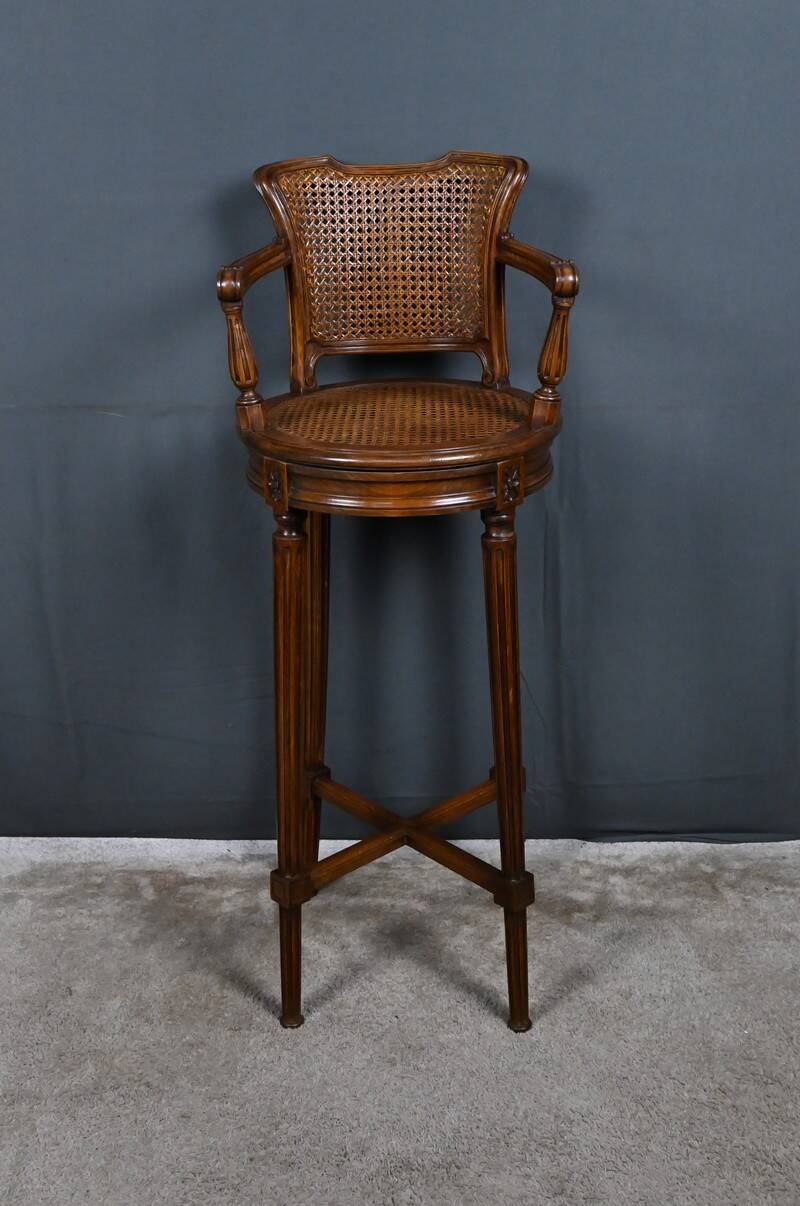Chaise haute pivotante en hêtre, style Louis XVI – 1900