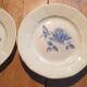 Set 4 flat plates Digoin blue flower