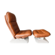 Vintage Lounge Chair & Ottoman "Origlia" – Tawny Leather & Pirelli Straps