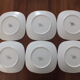 Set 6 flat plates vintage earthenware from Longchamp geometric decoration