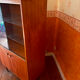 Vintage wooden display cabinet from the 60s-70s – Sliding glass doors