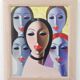 Picture Women "the yellow living room" (le salon jaune) oil Ilio Burruni 199