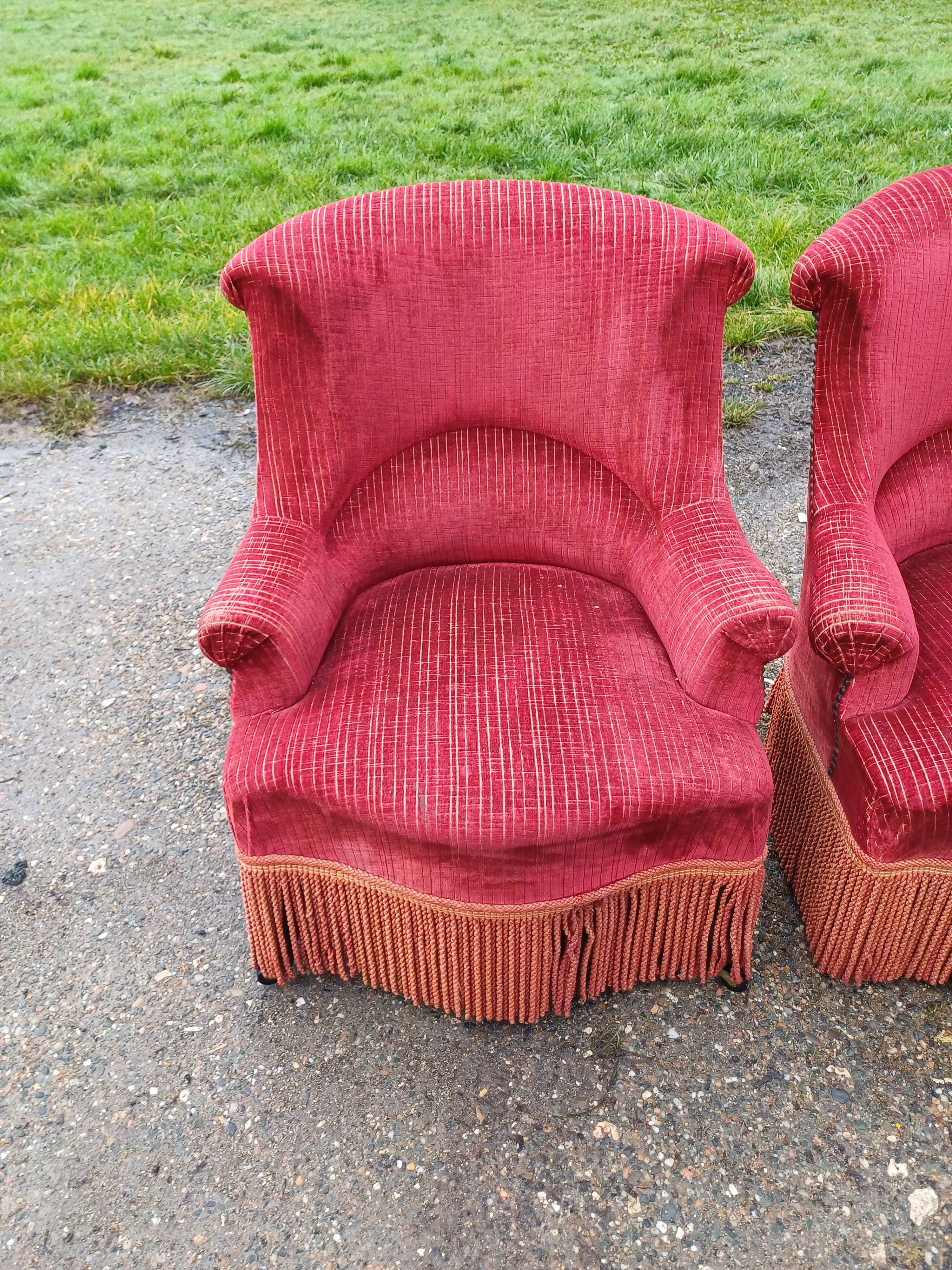 Pair of Napoleon III Frog Armchairs