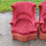 Paire de Fauteuils Crapaud Napolèon III
