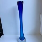 Soliflore vase in royal blue glass 70s