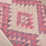 3x12 Pink & Beige Kilim Runner Rug 84x347Cm SK 34619