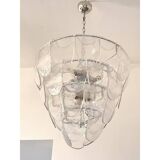 Contemporary Modern Clear "Petals" Glass Chandelier