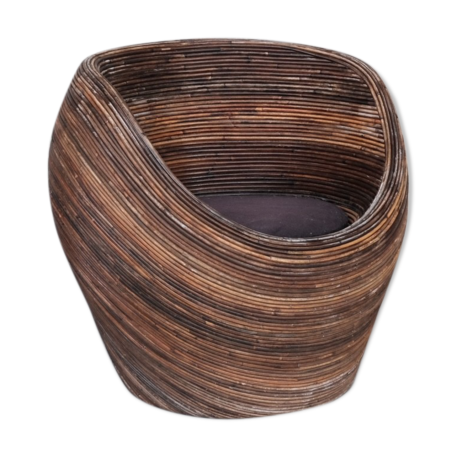 Mid-Century Italian Reed Lounge Chair