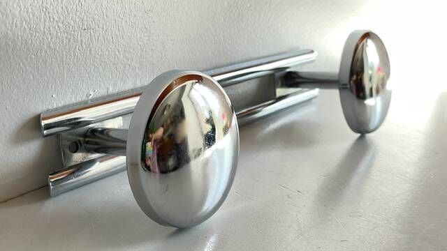 Vintage chrome metal coat stand
