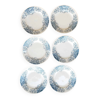 Set of 6 Longchamp flat plates in Terre de Fer, Luzy model