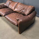 Leather Maralunga sofa by Vico Magistretti for Cassina, 1970s