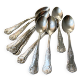 10 Vintage Rocaille Style Metal Soup Spoons