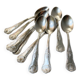 10 Cuillères à soupe vintage en métal style Rocaille