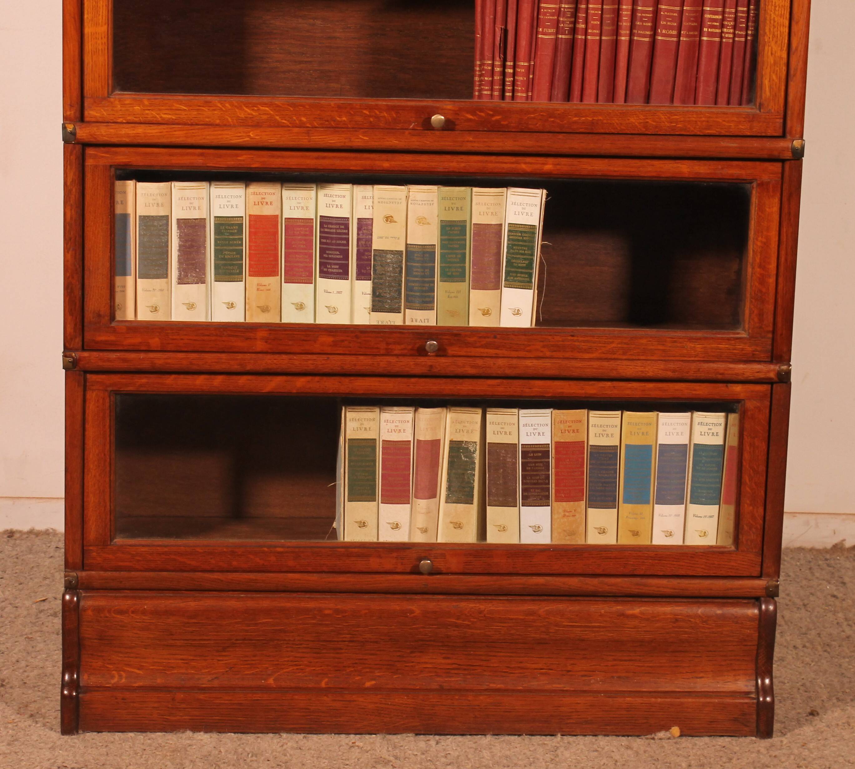 Globe Wernicke Library in oak, 5 pieces.