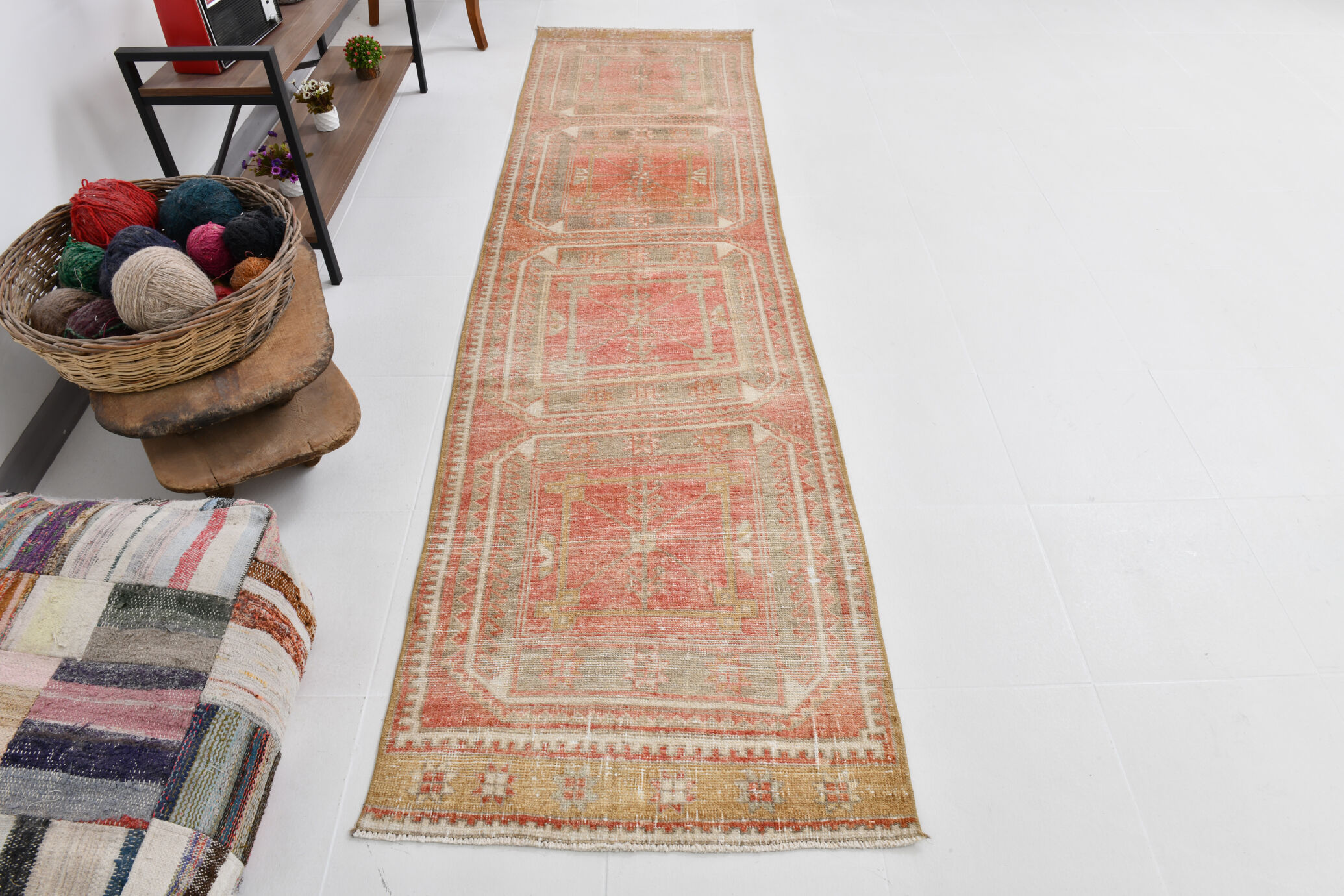 3x10 Turkish Vintage Runner Rug, 82x315Cm