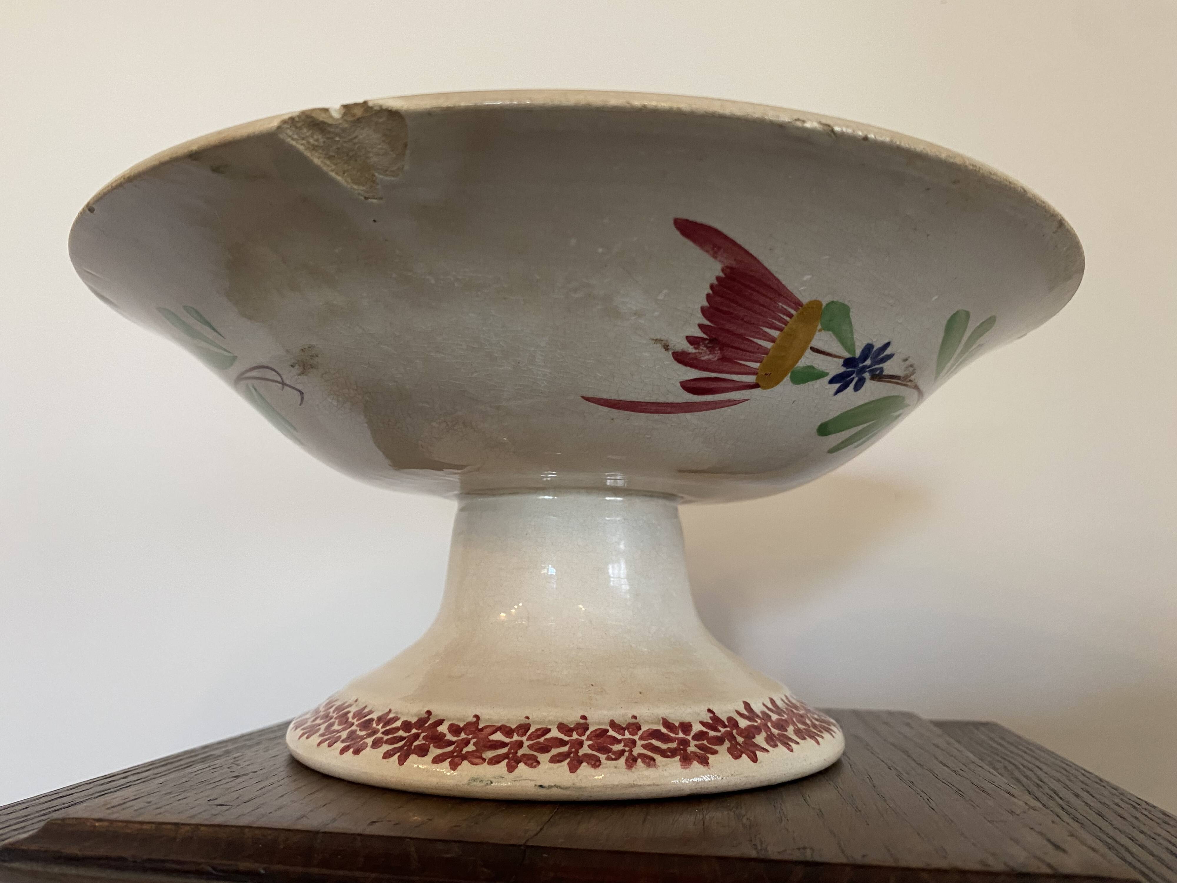 Grigny Terracotta Flowered Compote Dish