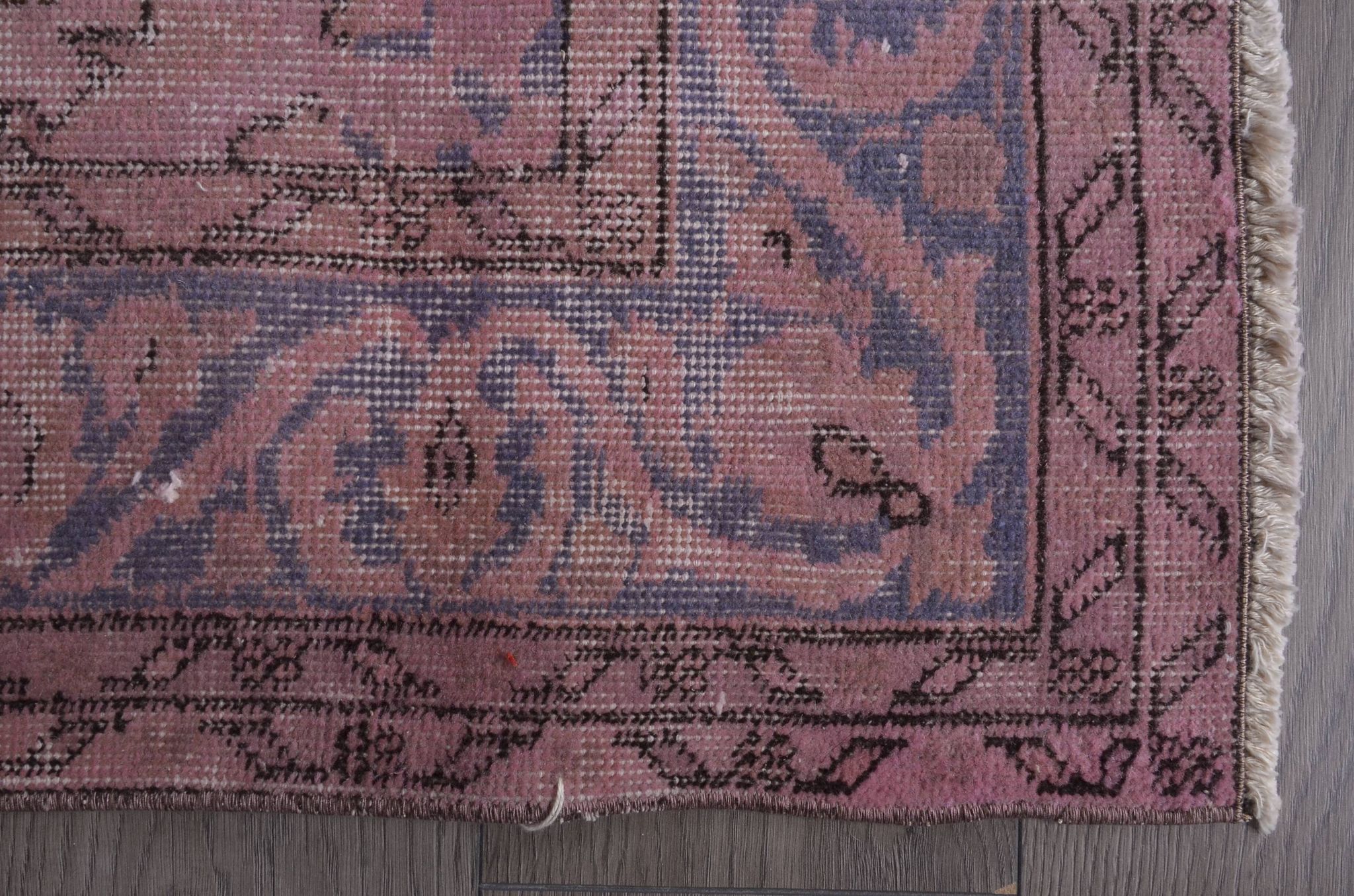 Tapis décoratif en laine noué à la main rose, sku 1917