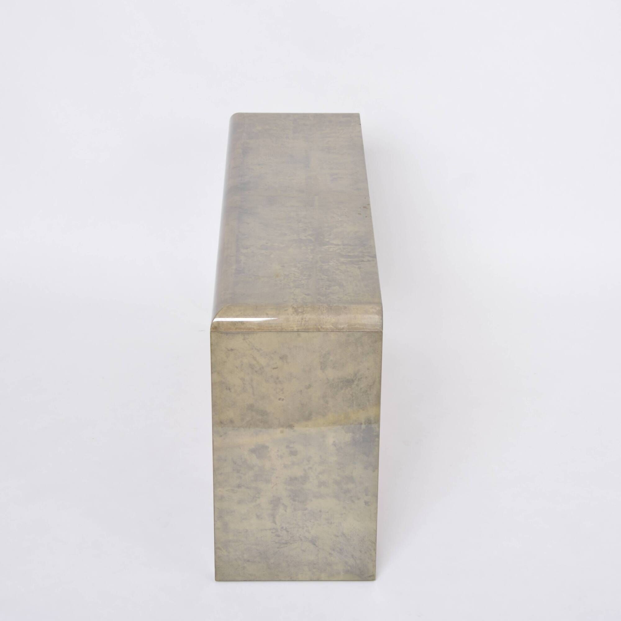 Mid-Century Modern Console Table Made of Laquered Goat Skin by Aldo Tura