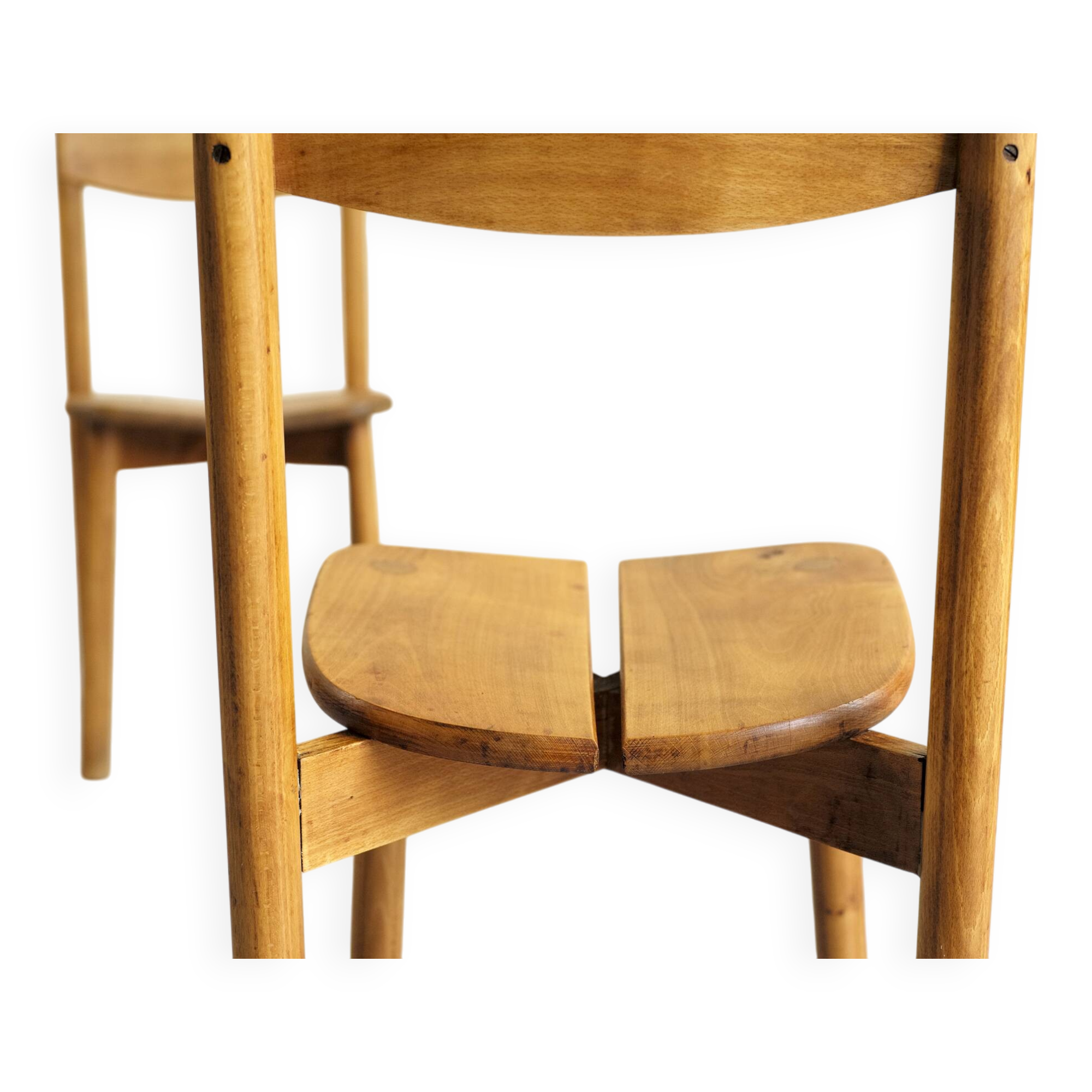 Paire de chaises "grain de café", France 1950