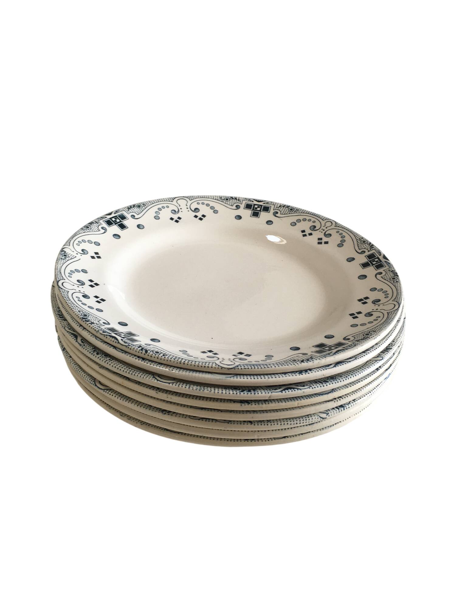 8 plates Moroccan model in earthenware - French manufacture