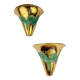 Pair of Italo Valenti brutalist wall sconces in bronze, Spain, 1970s